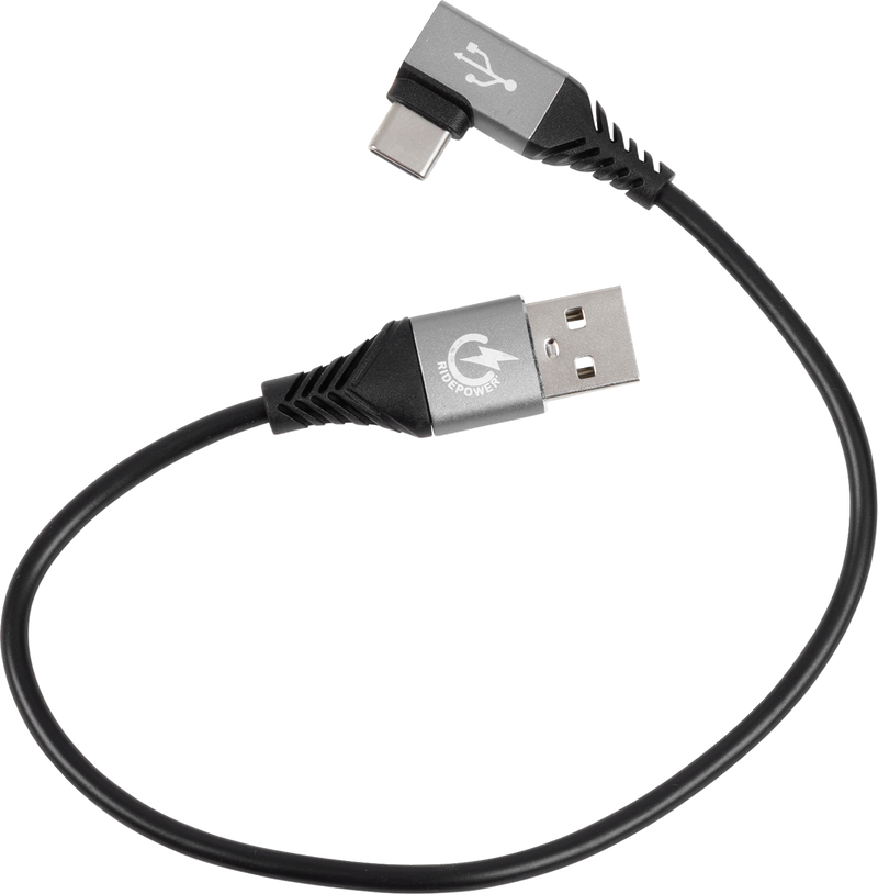 USB to 90° USB-C Cable - Charger - Single-End - 12"