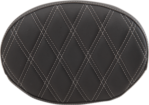 Oval Sissy Bar Pad - Double Diamond - SIlver Stitch - FL '99-'22