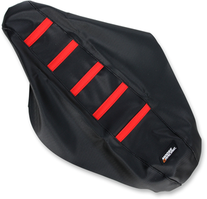 Ribbed Seat Cover - Black Cover/Red Ribs - Honda CRF150R '07-'25