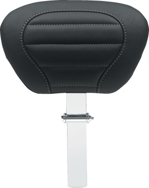 Deluxe Driver Backrest - Black w/ Gunmetal Stitching - FLT/FLH '08-'25