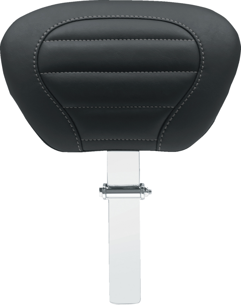 Deluxe Driver Backrest - Black w/ Gunmetal Stitching - FLT/FLH '08-'25