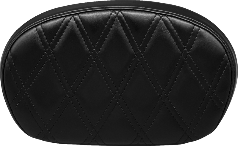 Sissy Bar Pad - Medium - Double Diamond - Shiny Black