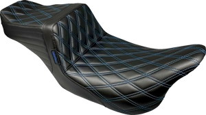 Tailwhip Seat - Double Diamond w/ Blue Thread - Black - FLH/FLT '08-'24