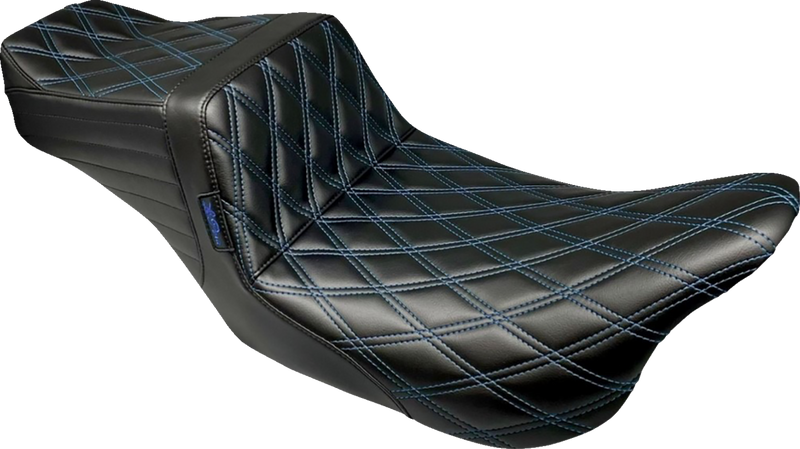 Tailwhip Seat - Double Diamond w/ Blue Thread - Black - FLH/FLT '08-'24