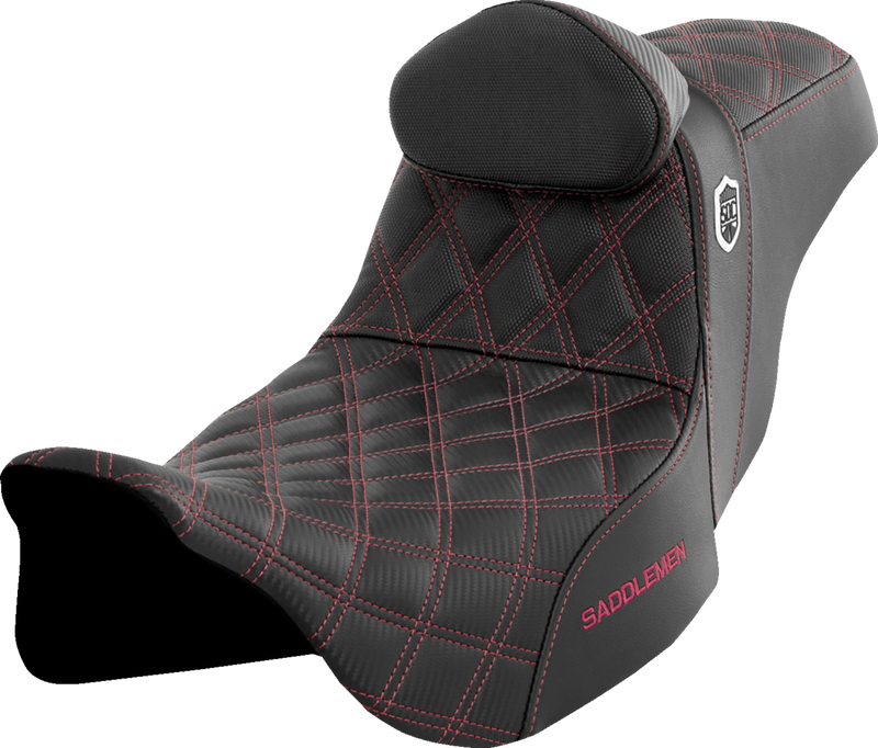 SEAT SDC PERF GRIPPER W/BR WINE BERRY STITCH