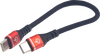 Male USB-C to Male USB-C Cable - Phone Charger - Heavy-Duty - 7-1/2" - Black/Red - view 1