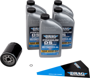 Full Synthetic Oil Change Kit - 20W50 - M8 - Black Filter