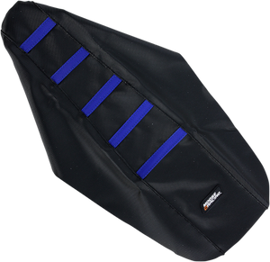 Ribbed Seat Cover - Black Cover/Blue Ribs - Yamaha YZ85 '02-'21