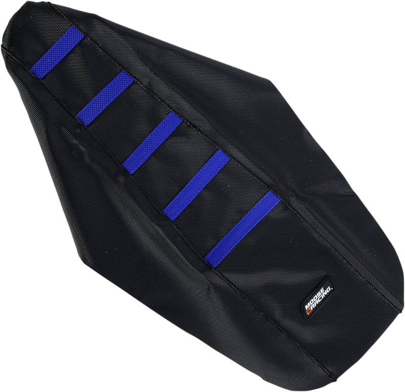 Ribbed Seat Cover - Black Cover/Blue Ribs - Yamaha YZ85 '02-'21