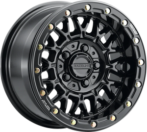 Wheel - Omega Beadlock - Front/Rear - Black with Gloss Black Ring - 15x7 - 5/4.5 - +25 mm