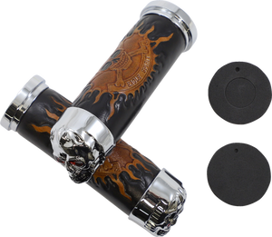 Skull Grips - Red Eyes - Chrome