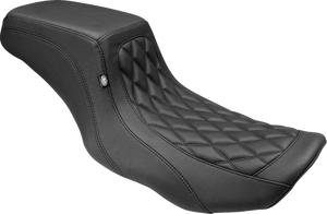 One Piece 2-Up Squareback Seat - Double Diamond - Smooth - FLH/FLT '23-'25