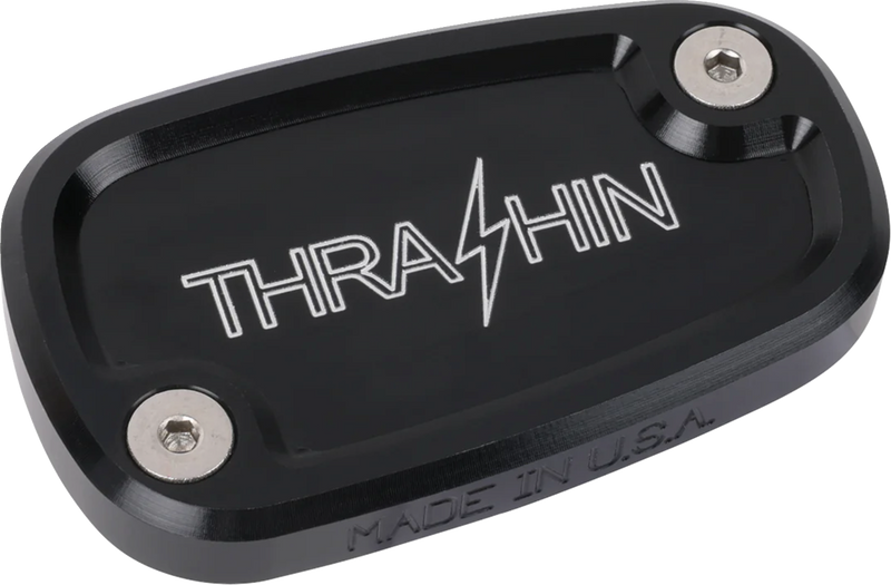 Brake Reservoir Cap - Rear - Black - Twice Cut - '18+ Softail