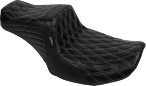 Tailwhip Seat - Bright Gray Double Diamond Stitch - FLH/FLT '23-'25