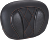 Deluxe Sissy Bar Pad - Diamond - Mandarin Orange Stitch - FLT/FLH '23-'25 - view 1