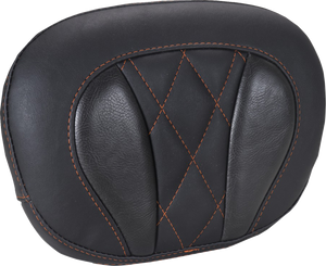 Deluxe Sissy Bar Pad - Diamond - Mandarin Orange Stitch - FLT/FLH '23-'25
