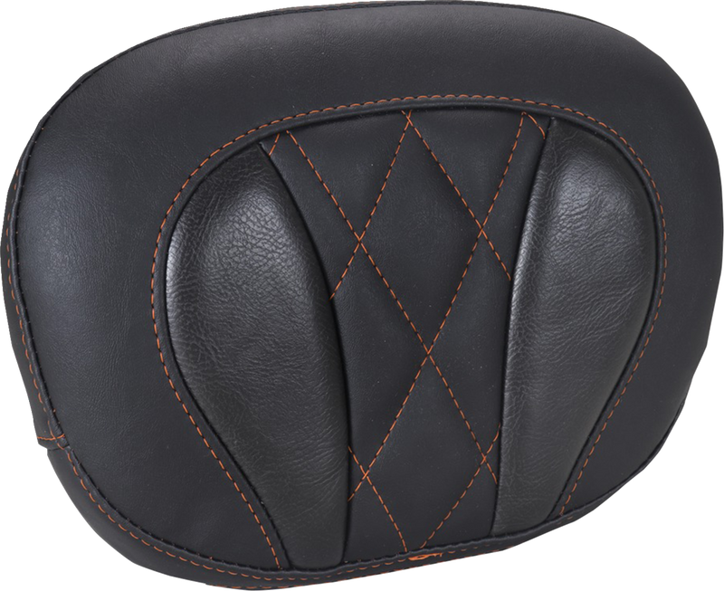 Deluxe Sissy Bar Pad - Diamond - Mandarin Orange Stitch - FLT/FLH '23-'25