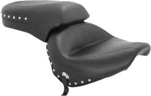 Seat - Wide - Touring - Without Backrest - Two-Piece - Chrome Studded - Black w/ Conchos - XV650
