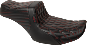Tailwhip Seat - Red Double Diamond Stitch - FLH/FLT '23-'25