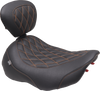 Wide Tripper™ Seat - Solo - Mandarin Orange Stitching - FLT/FLH '23-'25 - view 2