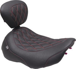 Wide Tripper™ Seat - Solo - Dark Cherry Stitching - FLT/FLH '23-'25