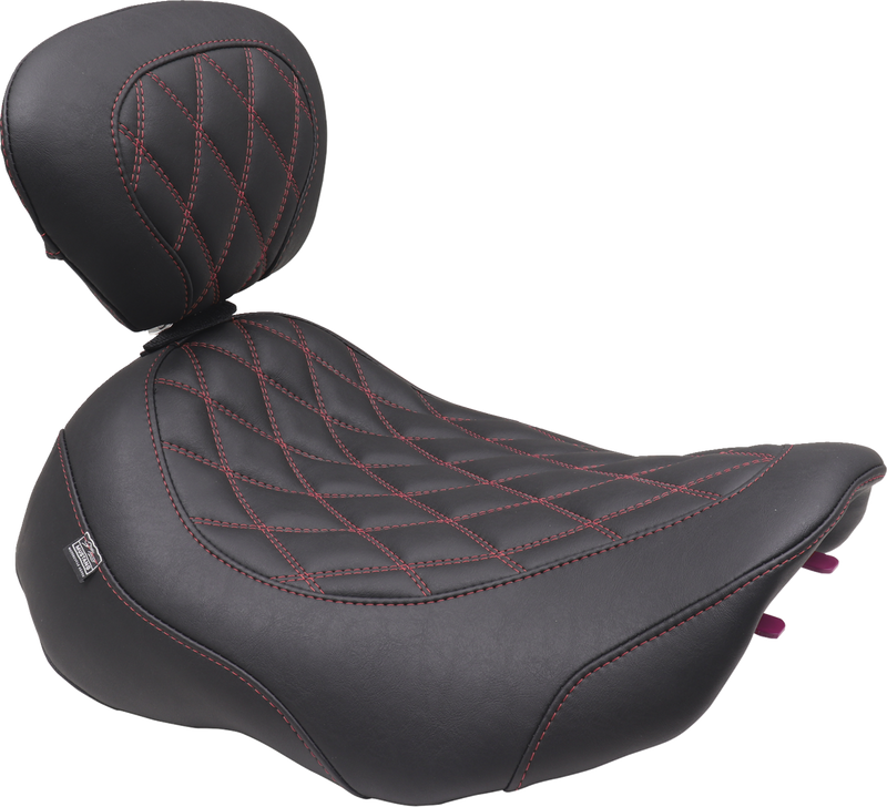 Wide Tripper™ Seat - Solo - Dark Cherry Stitching - FLT/FLH '23-'25