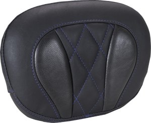 Deluxe Sissy Bar Pad - Diamond - Sky Blue Stitch - FLT/FLH '23-'25