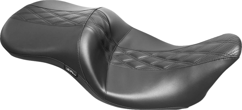 Maverick Seat - without Backrest - HR Black Inlay Double Diamond - Black - FL '08-'25