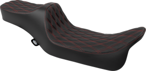 Predator III Seat - Extended Reach - Double Diamnd - Red Stitching - FLH/FLT '08-'24