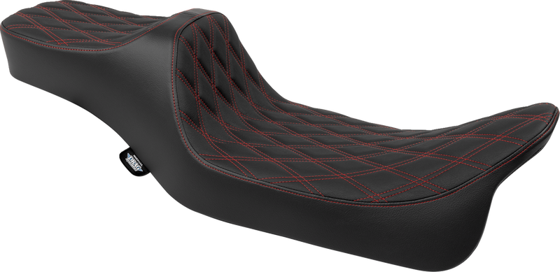 Predator III Seat - Extended Reach - Double Diamnd - Red Stitching - FLH/FLT '08-'24