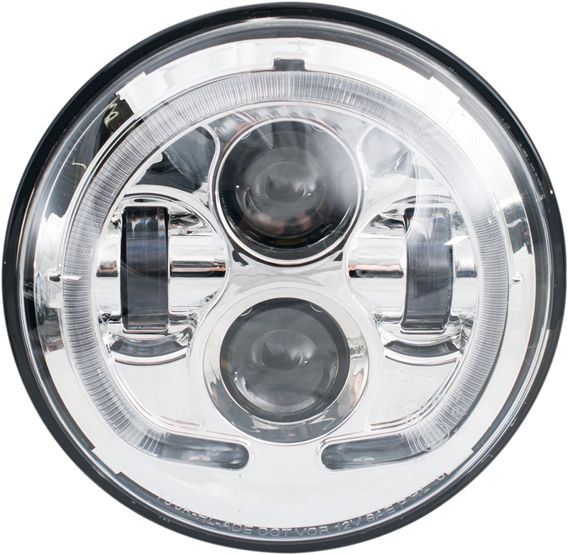 LED Headlight - 7" - Chrome