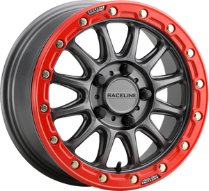 Wheel - Alpha - Front/Rear - Gunmetal/with Red Ring - 15x7 - 4/137 - +10 mm