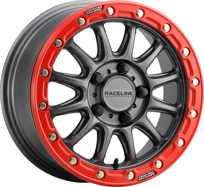 Wheel - Alpha - Front/Rear - Gunmetal/with Red Ring - 15x7 - 4/137 - +10 mm