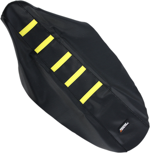 Ribbed Seat Cover - Black Cover/Yellow Ribs - Suzuki RMZ250 '10-'18