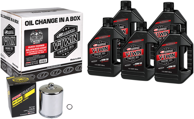 Quick Change M8 Synthetic 20W-50 Oil Change Kit - Chrome Filter
