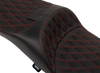 Extended Reach Freedom Seat - Vinyl - Double Diamond - Red Stitch - FLT/FLH '09-'25 - view 3