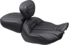 Deluxe Touring Passenger Seat - Gun Metal Stitch - Carbon Fiber Inlay - FLH/FLT '23-'24 - view 1