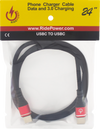 Male USB-C to Male USB-C Cable - Phone - Fast/Charger - 24" - Black/Red - view 2