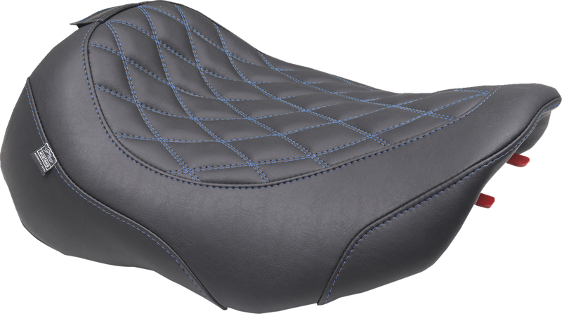 Wide Tripper™ Seat - Solo - Sky Blue Stitching - FLT/FLH '23-'25