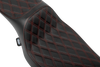 Extended Reach Predator III Seat - Double Diamond - Red Stitching - Vinyl - FLH/FLT '23-'24 - view 2