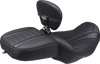 Deluxe Touring Solo Seat - w/ Backrest - Gunmetal Stitch - FLT/FLH '23-'25 - view 1