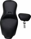 Outcast 2-Up Seat - With Backrest - Smooth - Black - FL '08-'23 - view 2