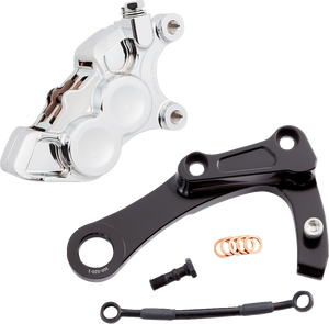 CALIPER REAR 4 PIST0N CHROME M8 SOFTAIL