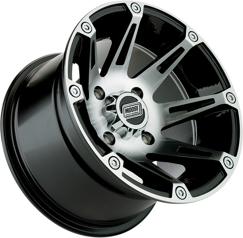 Wheel - 387X - Front - Machined Black - 12x7 - 4/136 - 4+3