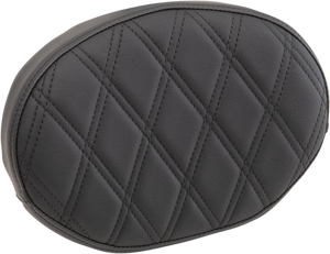 Sissy Bar Pad - Double Diamond - Black - Oval - 2" Thick