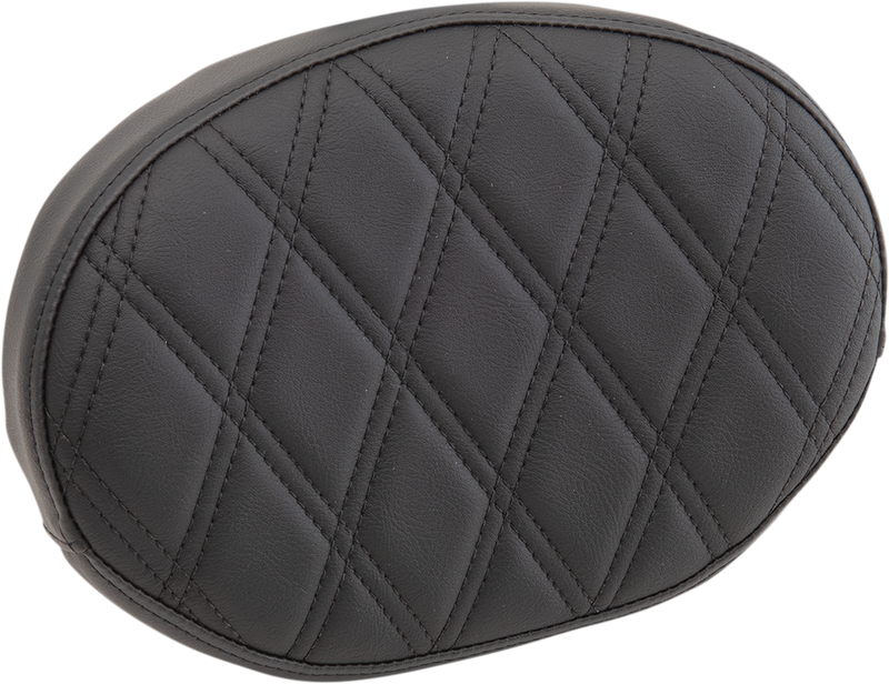 Sissy Bar Pad - Double Diamond - Black - Oval - 2" Thick