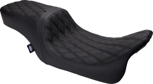Predator 2-Up Seat - Vinyl - Double Diamond - w/o Backrest - FLH/FLTR '08-'23