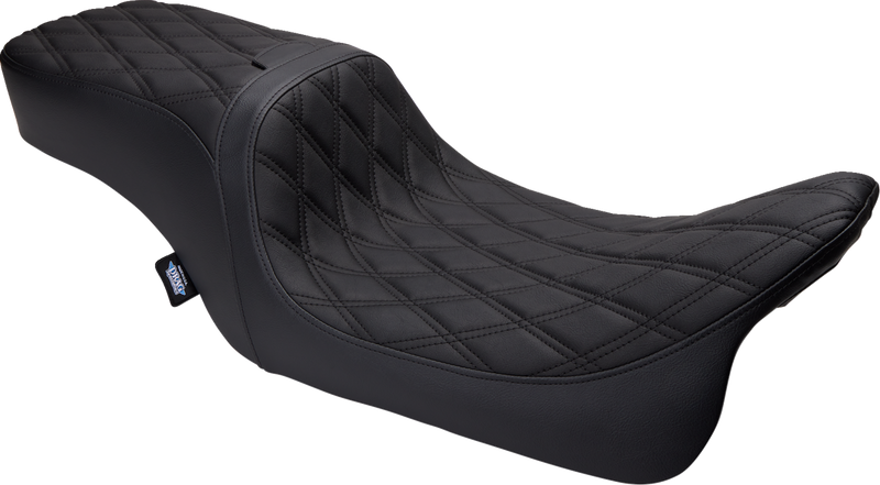 Predator 2-Up Seat - Vinyl - Double Diamond - w/o Backrest - FLH/FLTR '08-'23