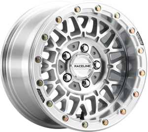 Wheel - Omega Beadlock - Front/Rear - Machined with Gloss Silver Ring - 15x7 - 5/4.5 - +53 mm