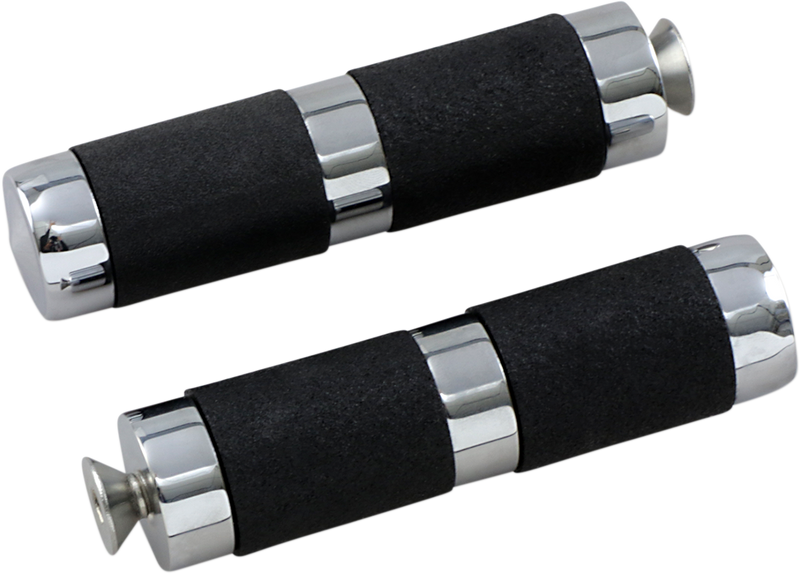 Toe Peg - with Rubber - Chrome/Black
